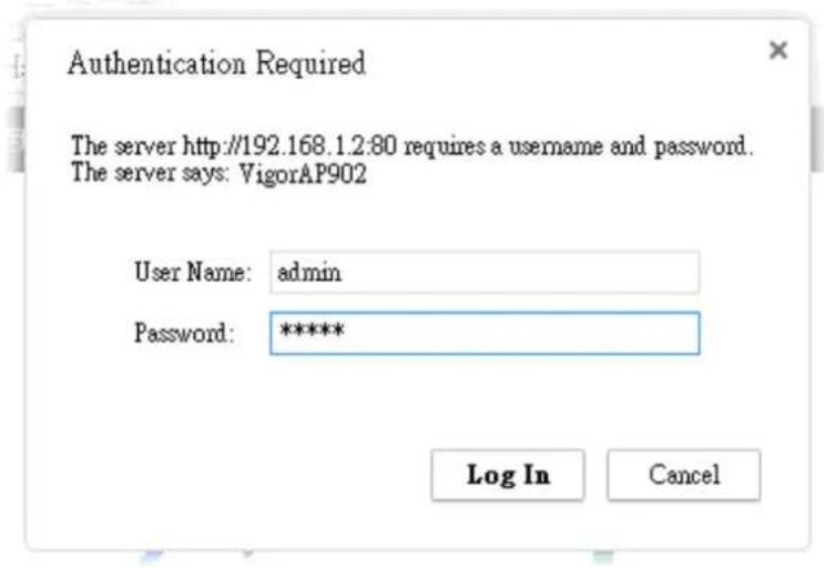 Draytek Vigor VAP902 - Changing Password - 2