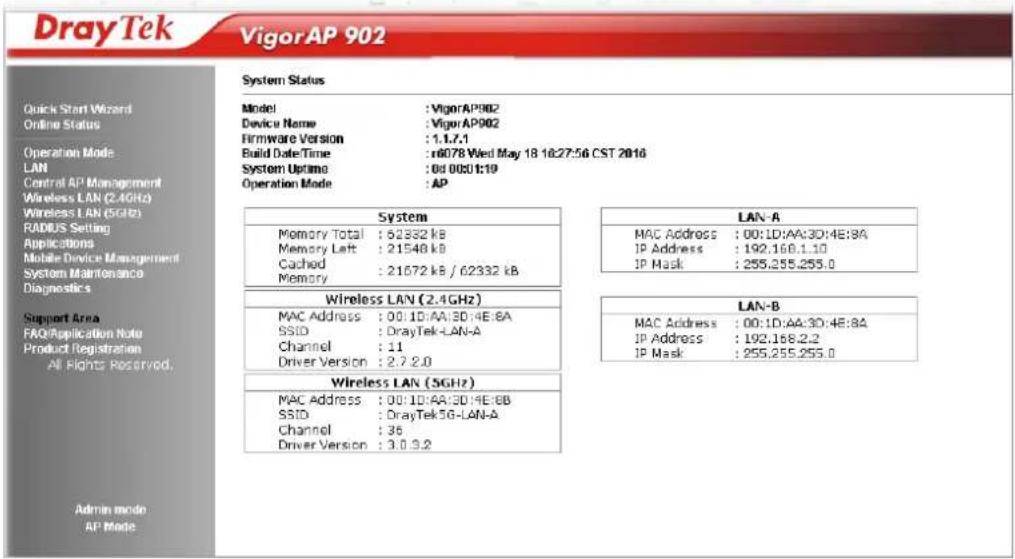 Draytek Vigor VAP902 - Accessing to Web User Interface - 2