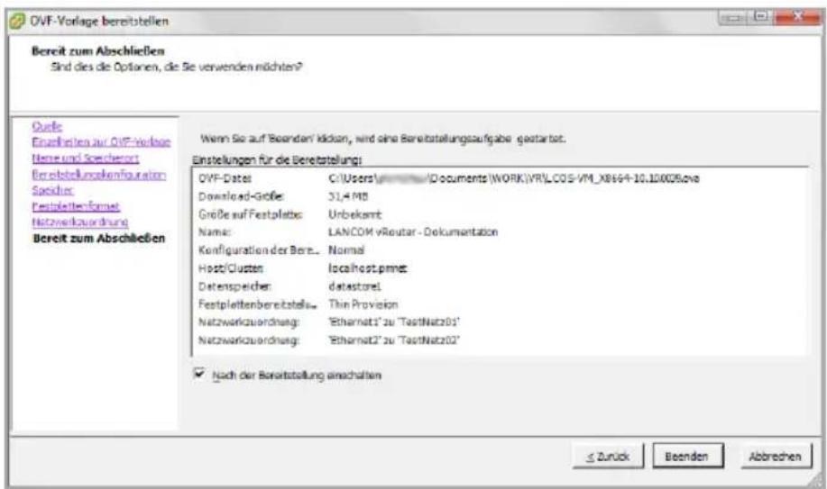 LANCOM vRouter 250 - Inbetriebnahme in VMware ESXi-Server - 19