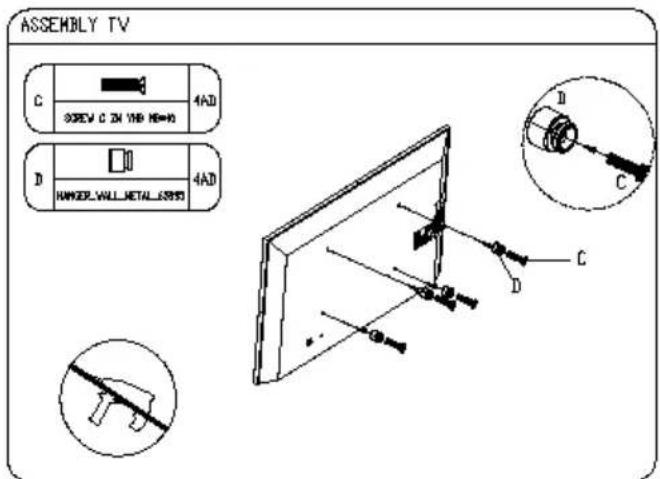 ASSEMBLY TV C 4AD Screw C IN VHD H=10 D 4AD RUNNER_WALL_METAL_EPS3 D C D C
