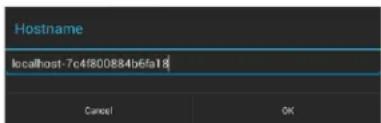 Hostname localhost-7c4f800884b6fa18 Cancel OK