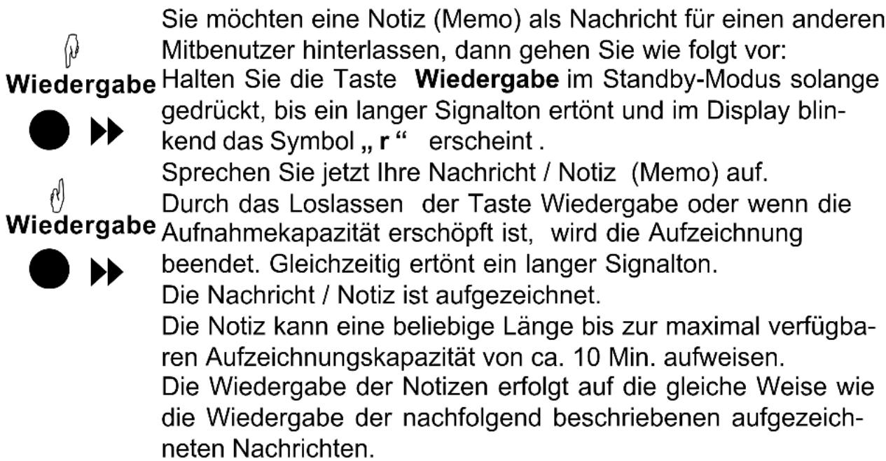 Hagenuk Vitra - Aufzeichnen einer Notiz (Memo) - 1