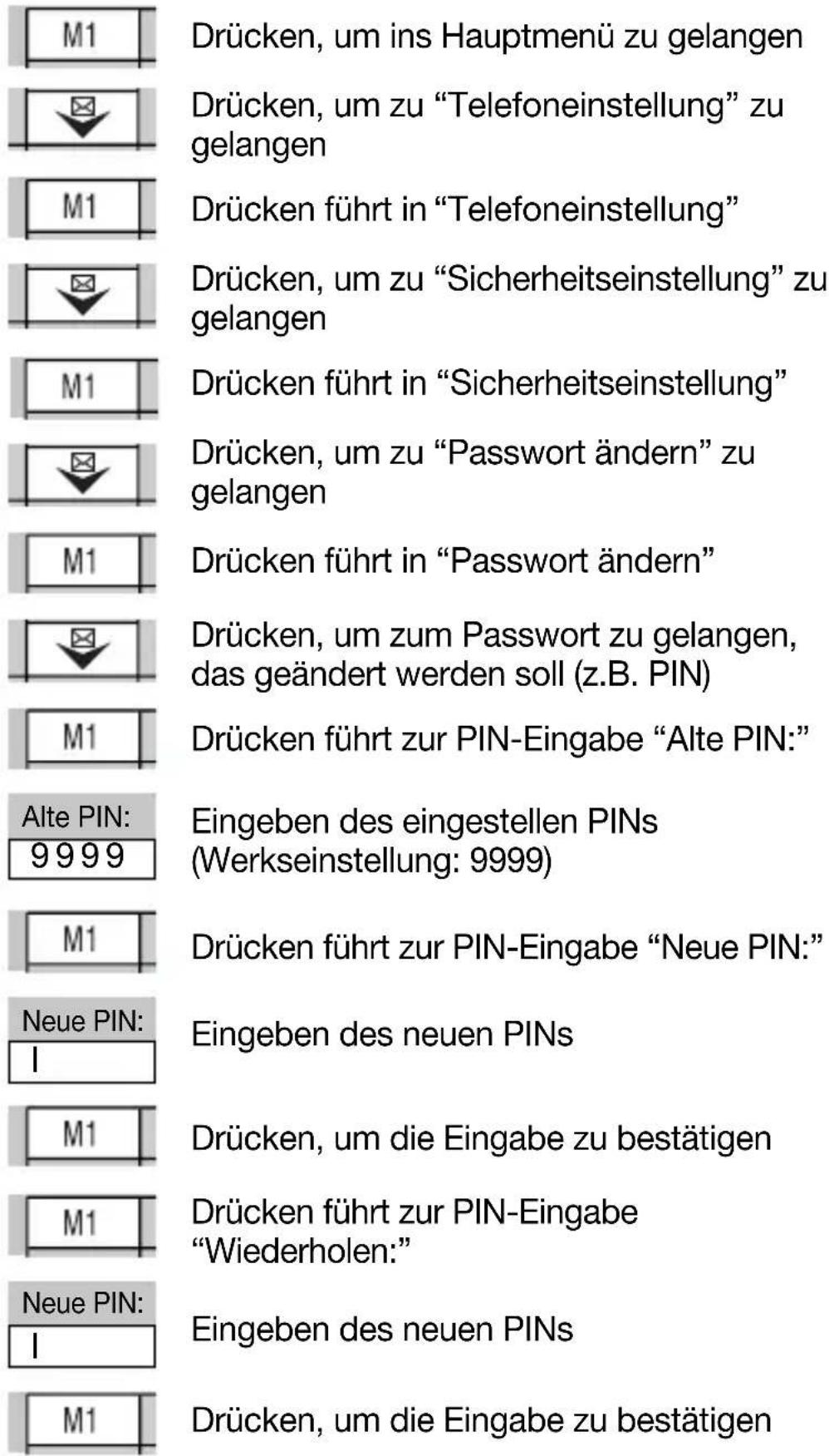 Hagenuk Fono c200 - e) Passwort ändern - 1