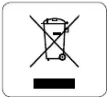 Warning symbol for a trash bin with crossed and uncorrected lines, indicating no waste or discharge.
