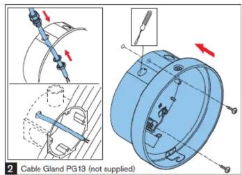 2 Cable Gland PG13 (not supplied)
