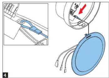 Technical diagram showing a mechanical assembly with labeled parts and a magnified detail view
