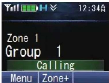 Yill 12:34A Zone 1 Group 1 Calling Menu Zone+