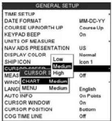 Standard Horizon CPF390i - Cursor and Menu selection speed - 1