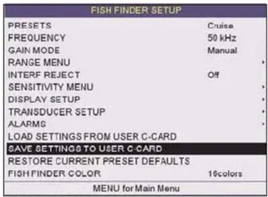 Standard Horizon CPF390i - SAVE SETTINGS TO USER C-CARD - 1