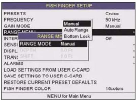 Standard Horizon CPF390i - RANGE MENU - 1