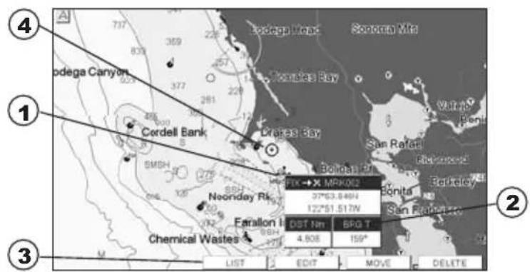 Standard Horizon CPF390i - CREATING A NEW MARK USING THE CHART PAGE - 1