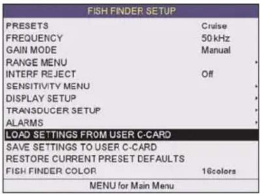 Standard Horizon CPF390i - LOAD SETTINGS FROM USER C-CARD - 1