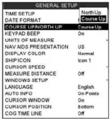 Standard Horizon CPF390i - Selecting North Up or Course Up - 1