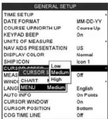 Standard Horizon CPF390i - Cursor and Menu selection speed - 2