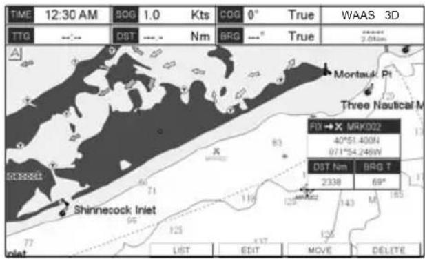 Standard Horizon CPF390i - Moving a Mark or Waypoint - 3