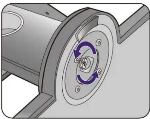 BENQ BL2480T - Release the thumbscrew on the bottom of the monitor base and detach the monitor base as illustrated. - 1