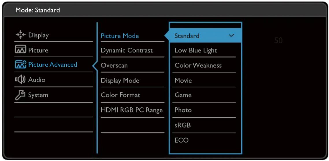 BENQ BL2480T - Picture Advanced menu - 1