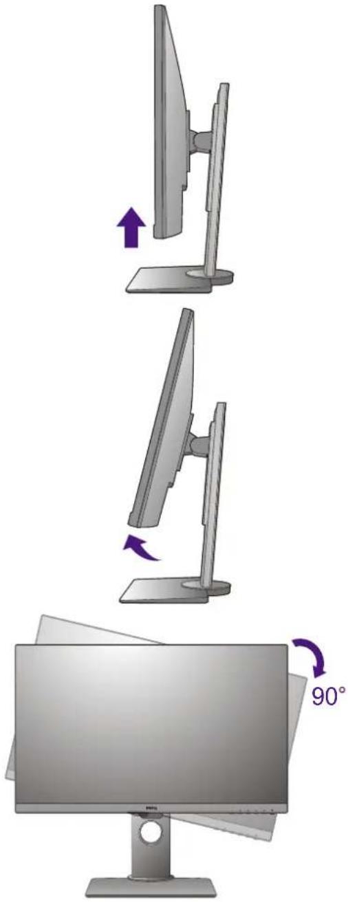 BENQ BL2480T - Rotate the monitor 90 degrees clockwise as illustrated. - 2