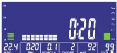 0:20 22.4 0:20 0.1 2 92 99 SPEED TIME DISTANCE X CALORIES WAIT PULSE