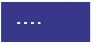 Image containing four white equals signs on a solid blue background