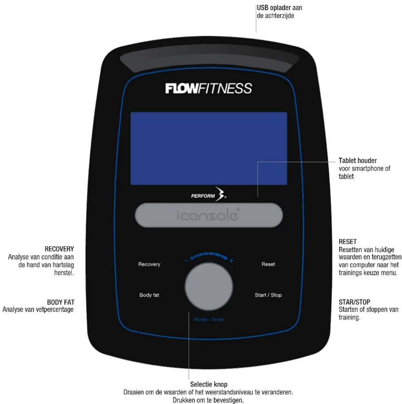 Flow Fitness Perform B3i - Gebruik van de computer - 1