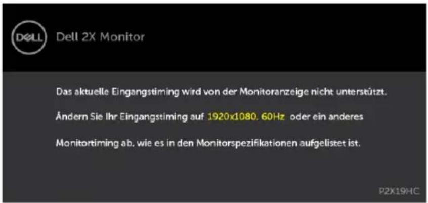 DELL P2219HC - OSD-Warnmeldungen - 2