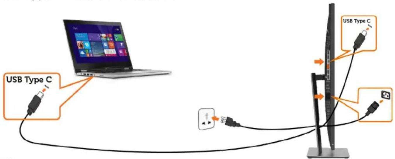 DELL P2219HC - USB Type-C-Kabel anschließen - 1
