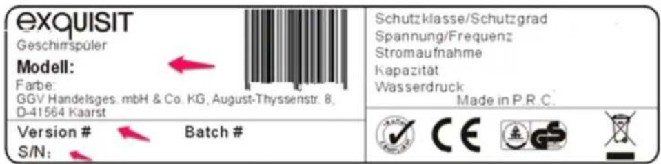 Exquisit EGSP 1009 E - Bitte geben Sie unbedingt an: - 1