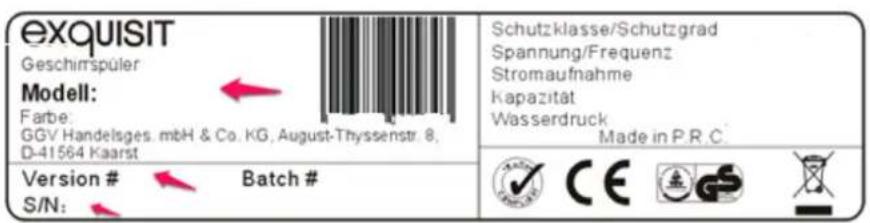 Exquisit EGSP 9510 E/B - Bitte geben Sie unbedingt an: - 1