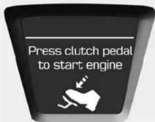 Press clutch pedal to start engine