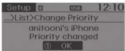 Setup ... List>Change Priority anitooni's iPhone Priority changed OK