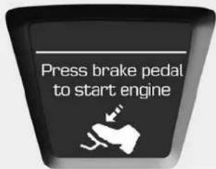 Press brake pedal to start engine