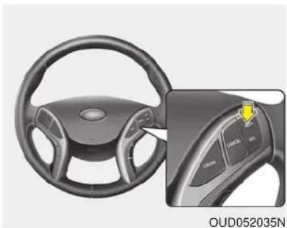 HYUNDAI Elantra GT (2017) - To cancel cruise control, do one of the following: - 1