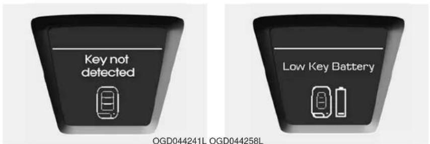 Key not detected Low Key Battery OGD044241L OGD044258L