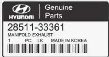 Genuine HYUNDAI | Parts 28511-33361 MANIFOLD EXHAUST 1 PC LK MADE IN KOREA