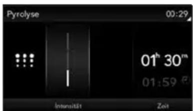 Pyrolyse 00:29 01h 30m 01:59 € Intensität Zeit