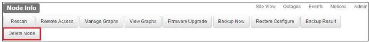 Node Info Rescan Remote Access Manage Graphs View Graphs Firmware Upgrade Backup Now Restore Configure Backup Result Delete Node