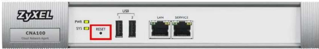 ZyXEL CNA100 Cloud Network Agent PWR SYS RESET USB 1 2 LAN SERVICE