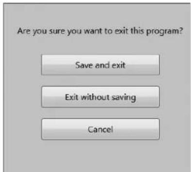 Are you sure you want to exit this program? Save and exit Exit without saving Cancel
