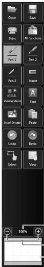 Open Save Print All Functions Pen 1 Pen 2 Pen 3 Eraser Drawing Object Text Insert Image Paste Undo Redo Select View 100%