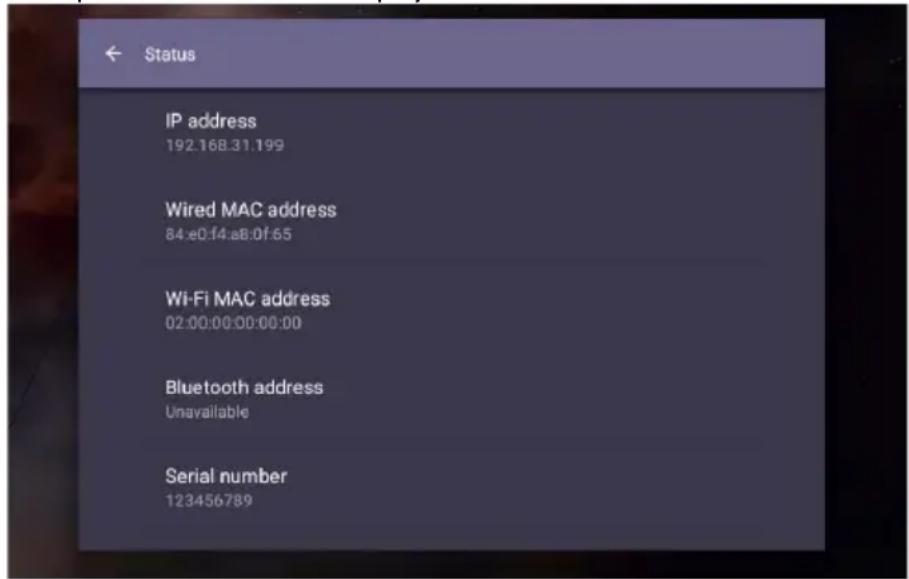 BENQ RP8601K - Network setting - 1