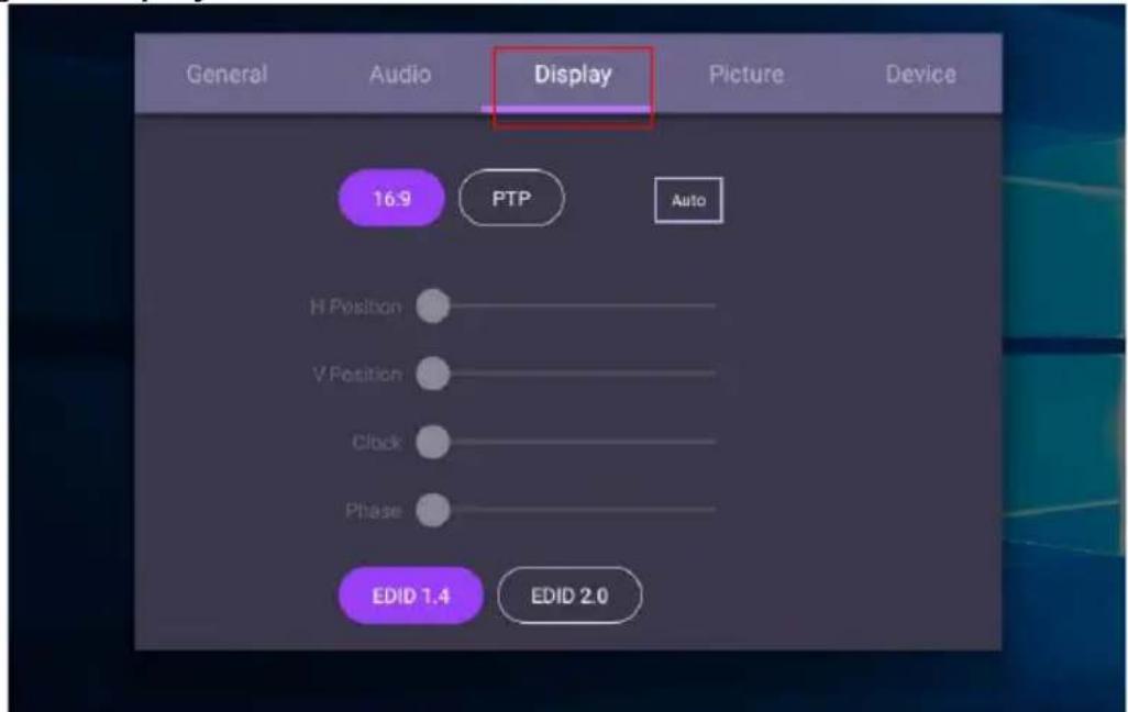 BENQ RP8601K - Display settings - 1