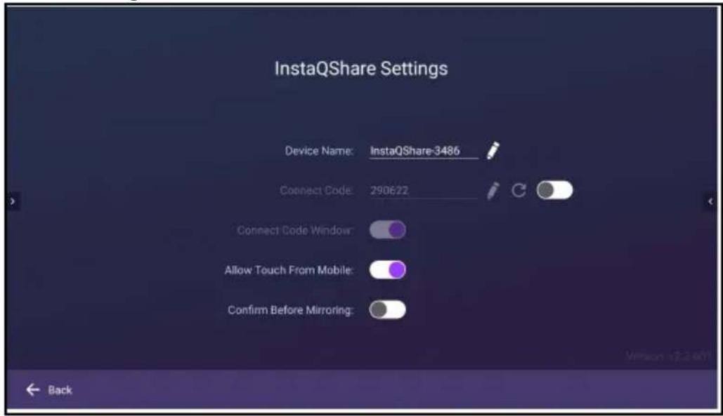 BENQ RP8601K - To use InstaQShare: - 2