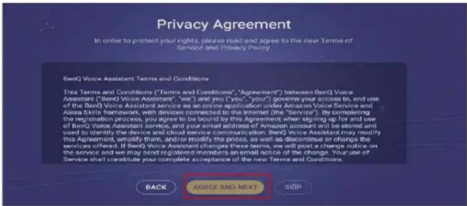 BENQ RP8601K - Already enable AMS service but did not bind your Amazon account to it - 3