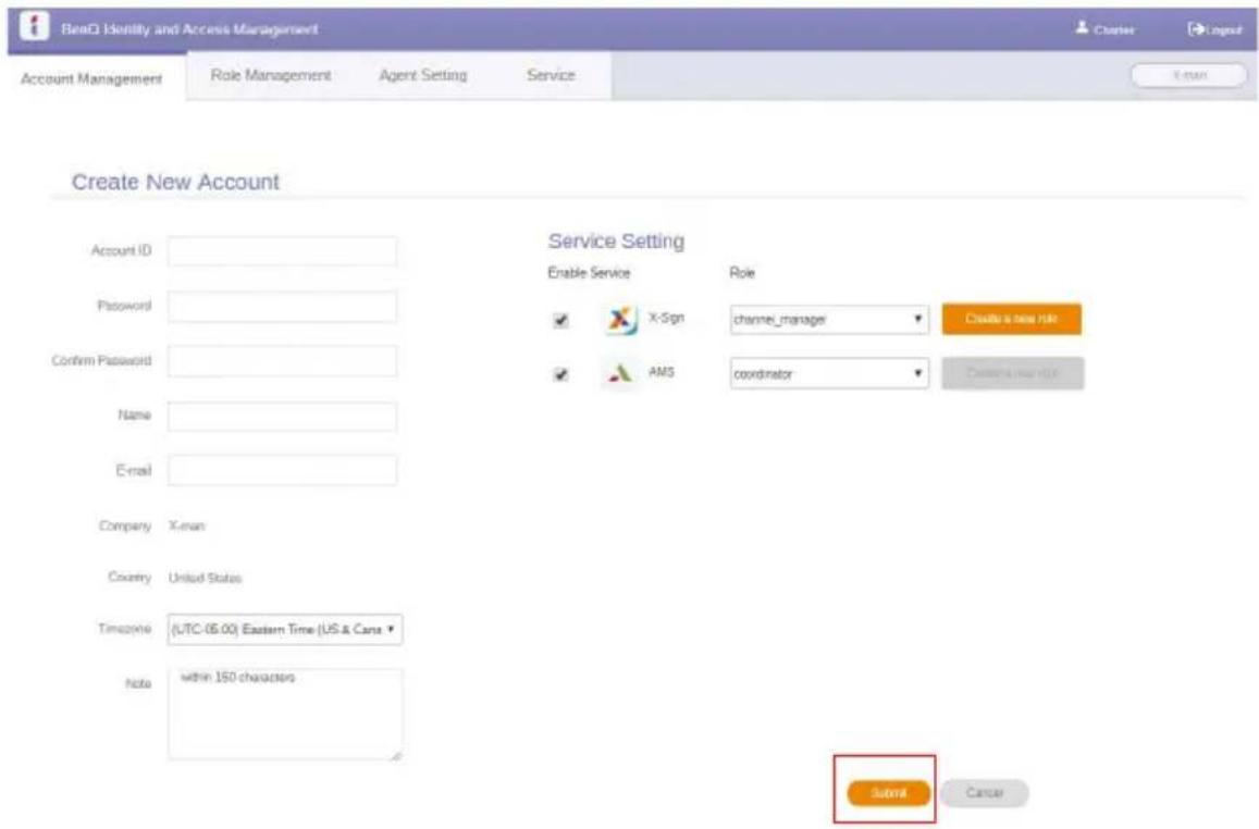 BENQ RP8601K - Creating a new account - 3