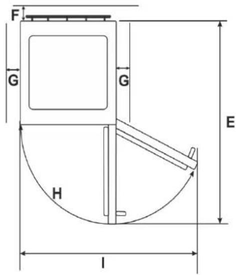 Exquisit GS 285-1NF A++E - Gerätemaße in mm und ° Grad - 3