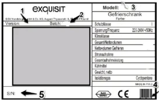 Exquisit GS 285-1NF A++E - Folgende Angaben werden benötigt um Ihren Auftrag zu bearbeiten: - 1