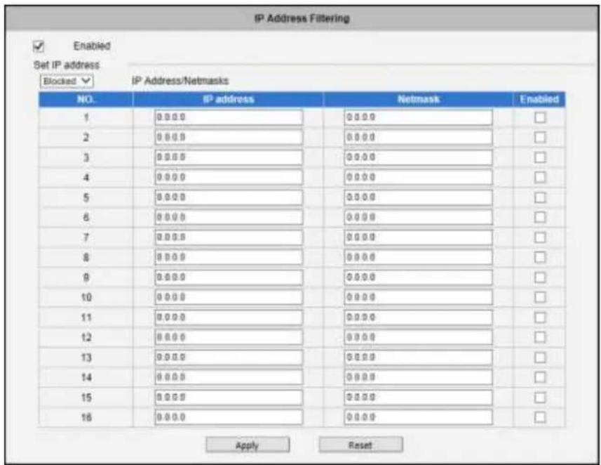 ACTi I48 - IP Address Filtering - 2