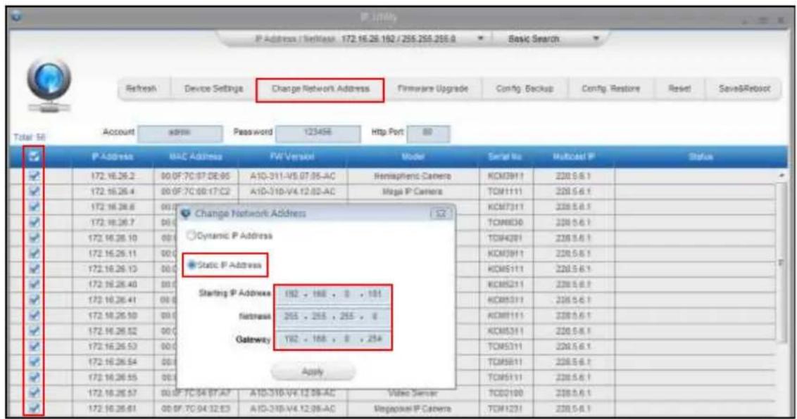 ACTi I48 - Manually Adjust the IP Addresses of Multiple Cameras - 1