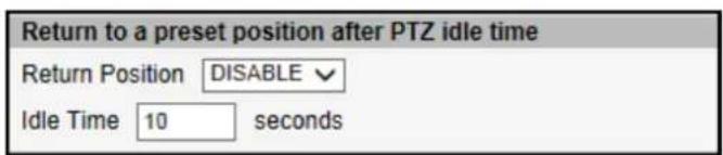 ACTi I48 - How to Set Idle Time and Return Camera to Predefined Position - 1